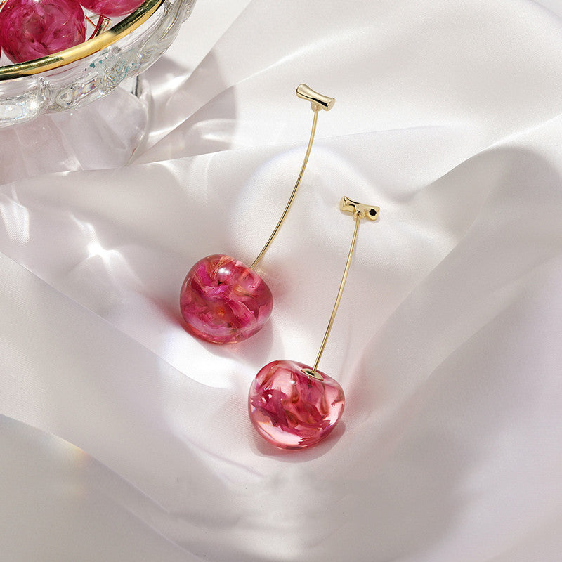 Boucle d'oreille cerise