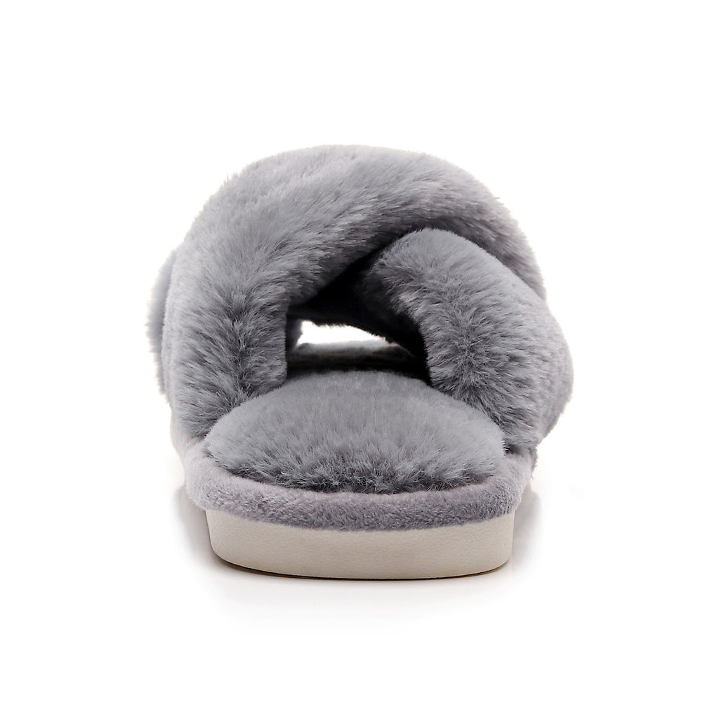 Chaussons en laine tissée croisée