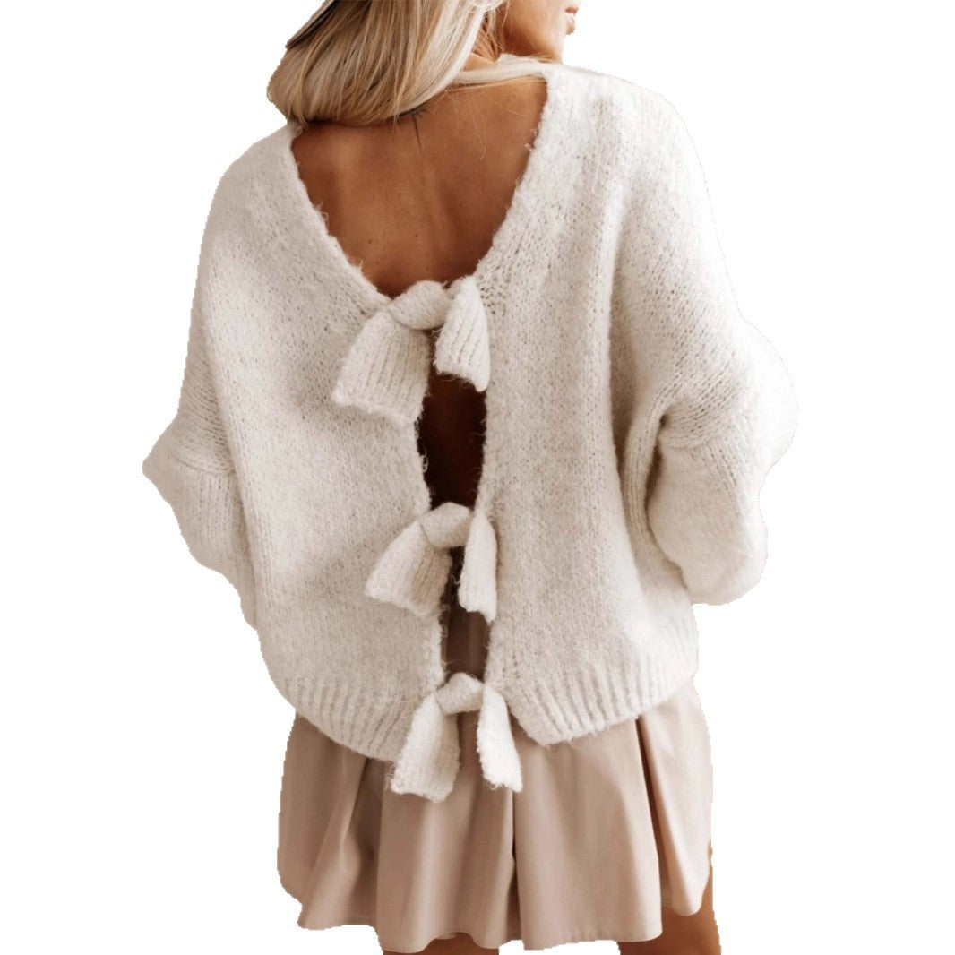 Pull en tricot avec nœud papillon