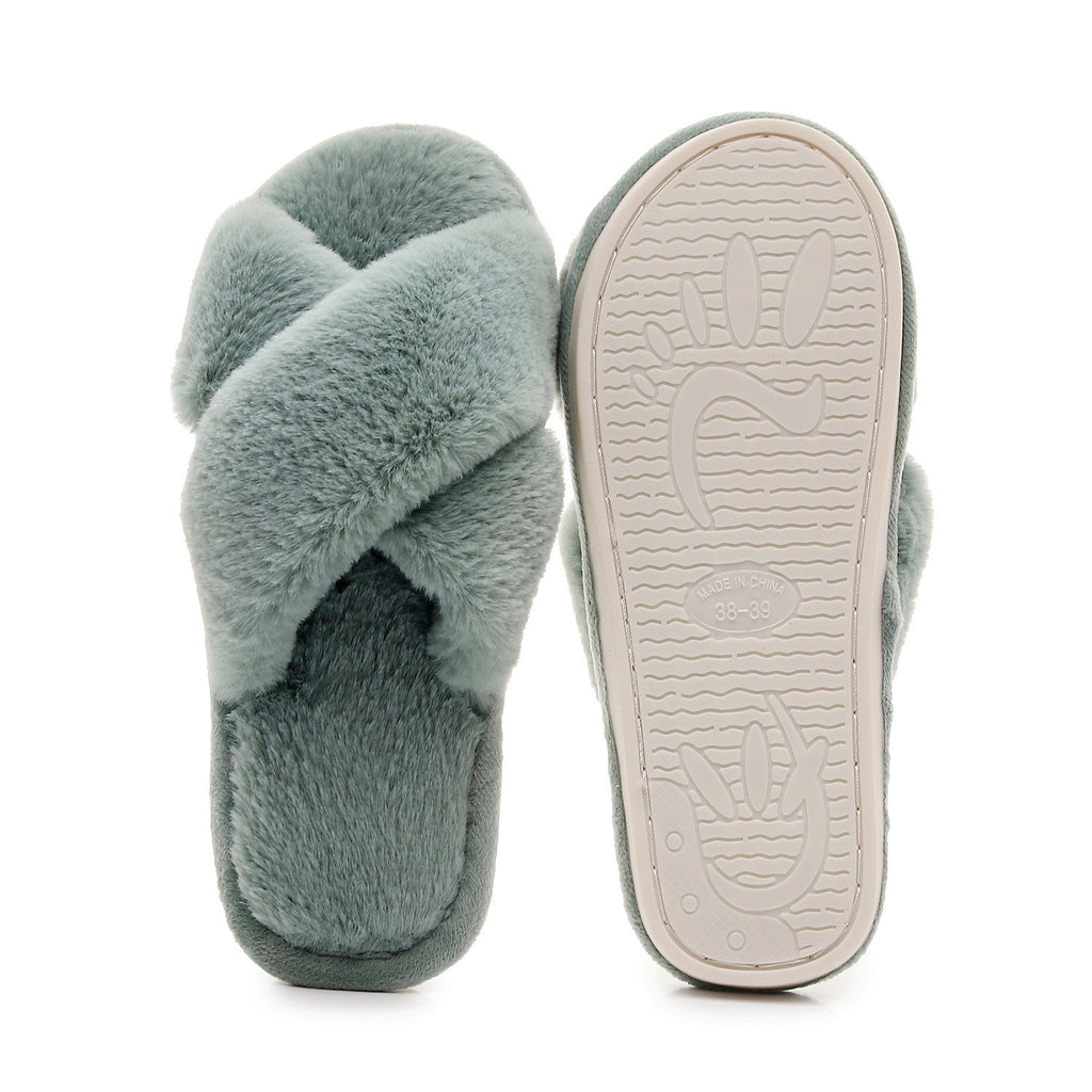 Chaussons en laine tissée croisée