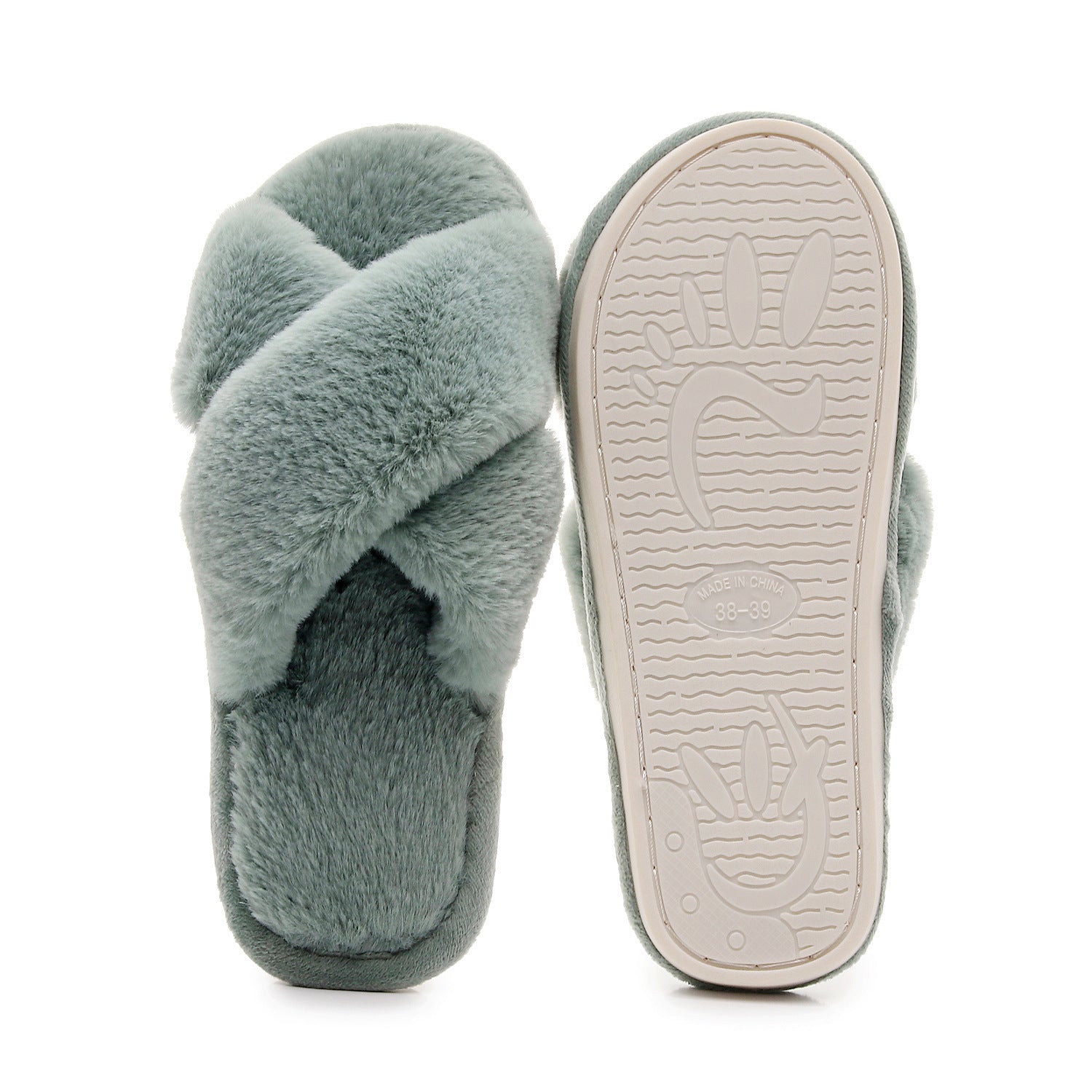 Chaussons en laine tissée croisée