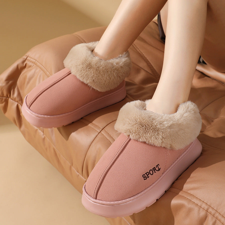 Chaussures en coton pelucheux, bottes de neige