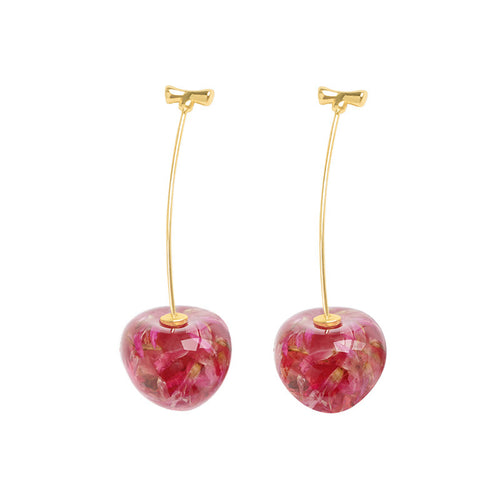Boucle d'oreille cerise