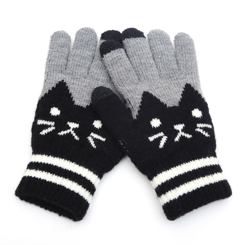 Couple de gants tricotés pour écran tactile