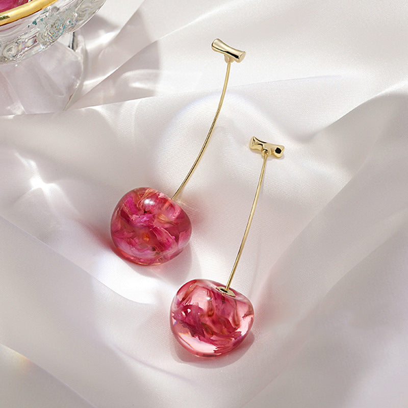 Boucle d'oreille cerise