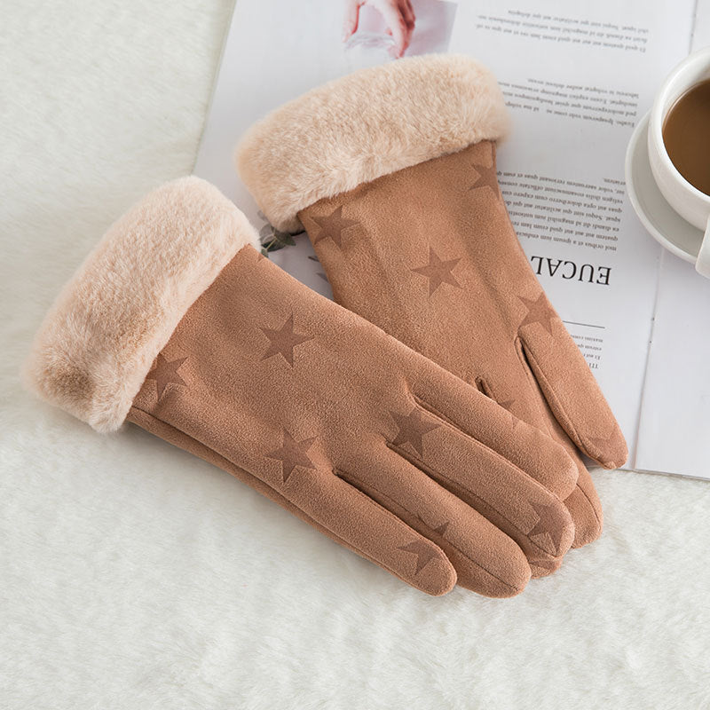 Gants chauds d'hiver en daim et laine