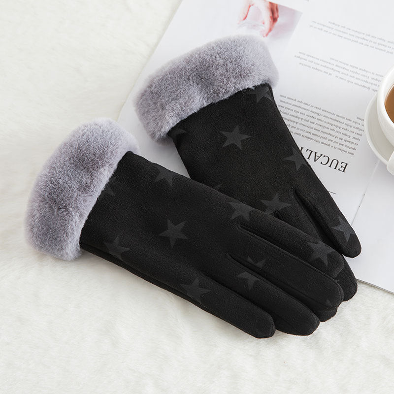 Gants chauds d'hiver en daim et laine