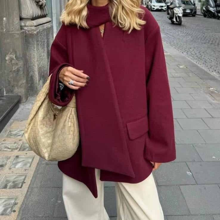 Manteau en laine à manches longues