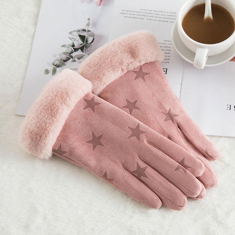 Gants chauds d'hiver en daim et laine