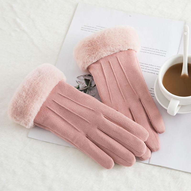 Gants chauds d'hiver en daim et laine