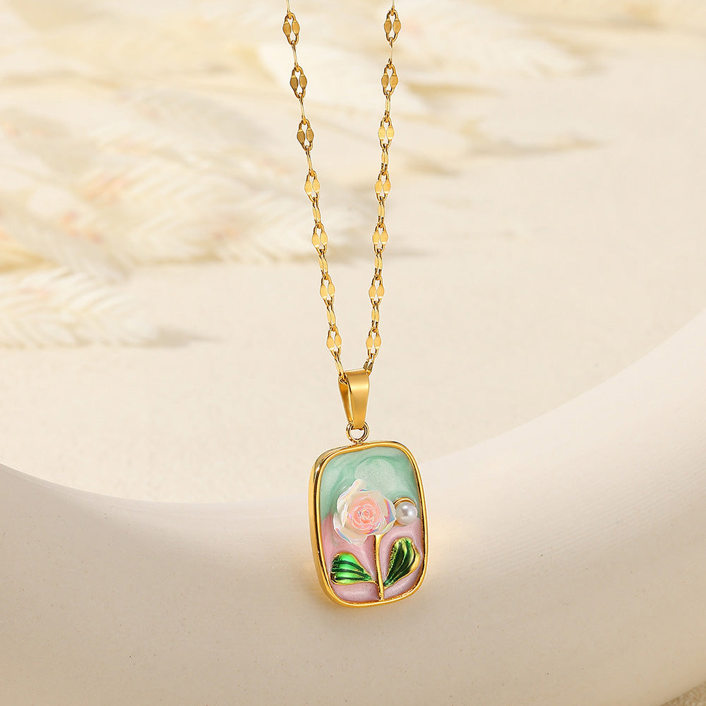 Collier avec peinture à l'huile