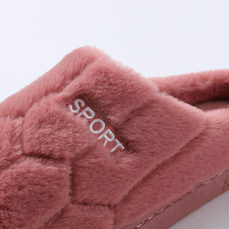 Chaussons unisexes confortables en peluche