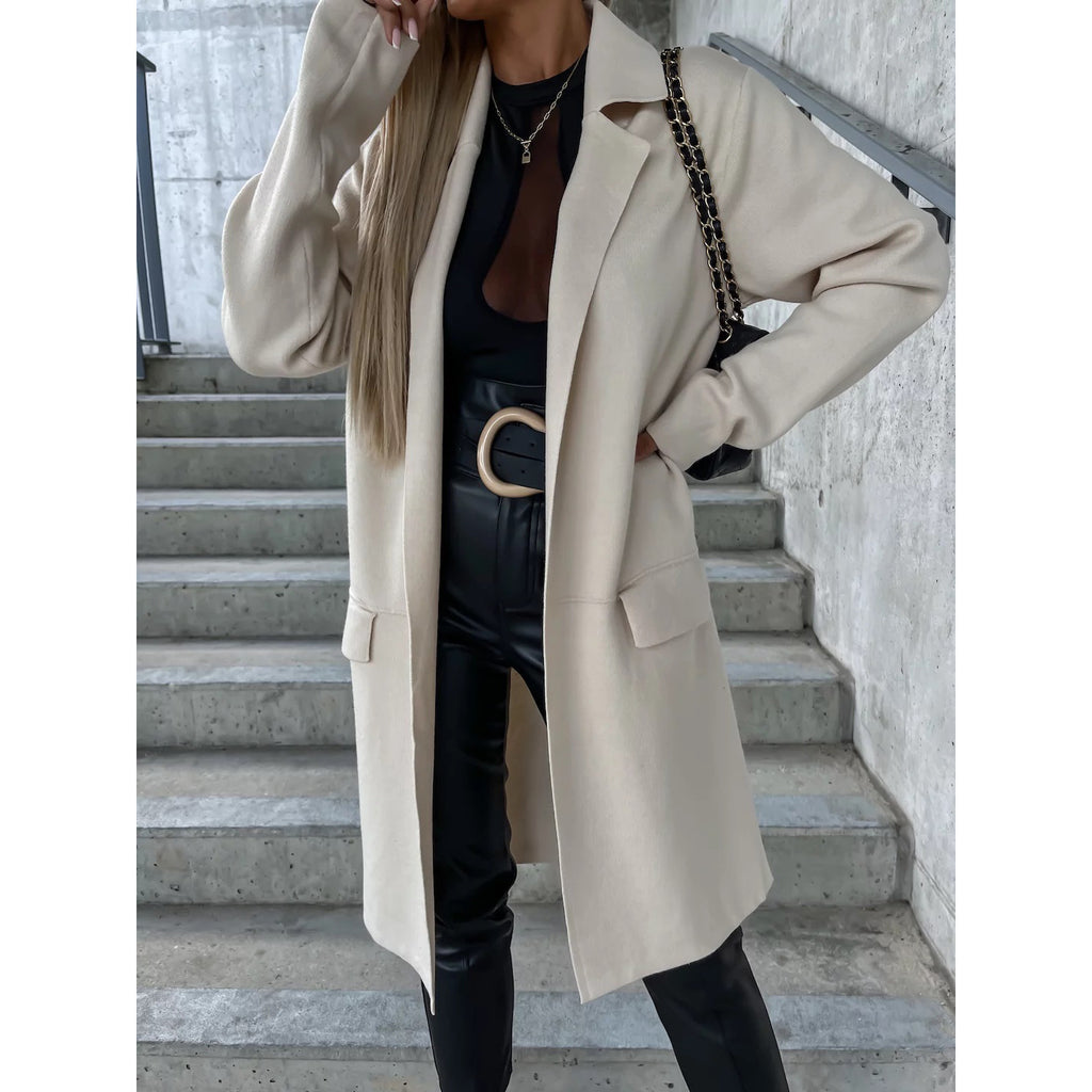 Manteau ample en laine fine