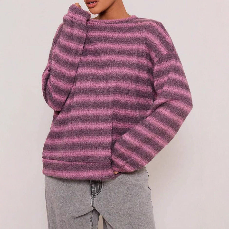 Pull rayé décontracté