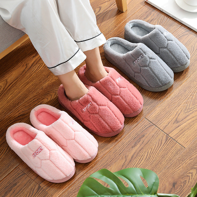 Chaussons unisexes confortables en peluche