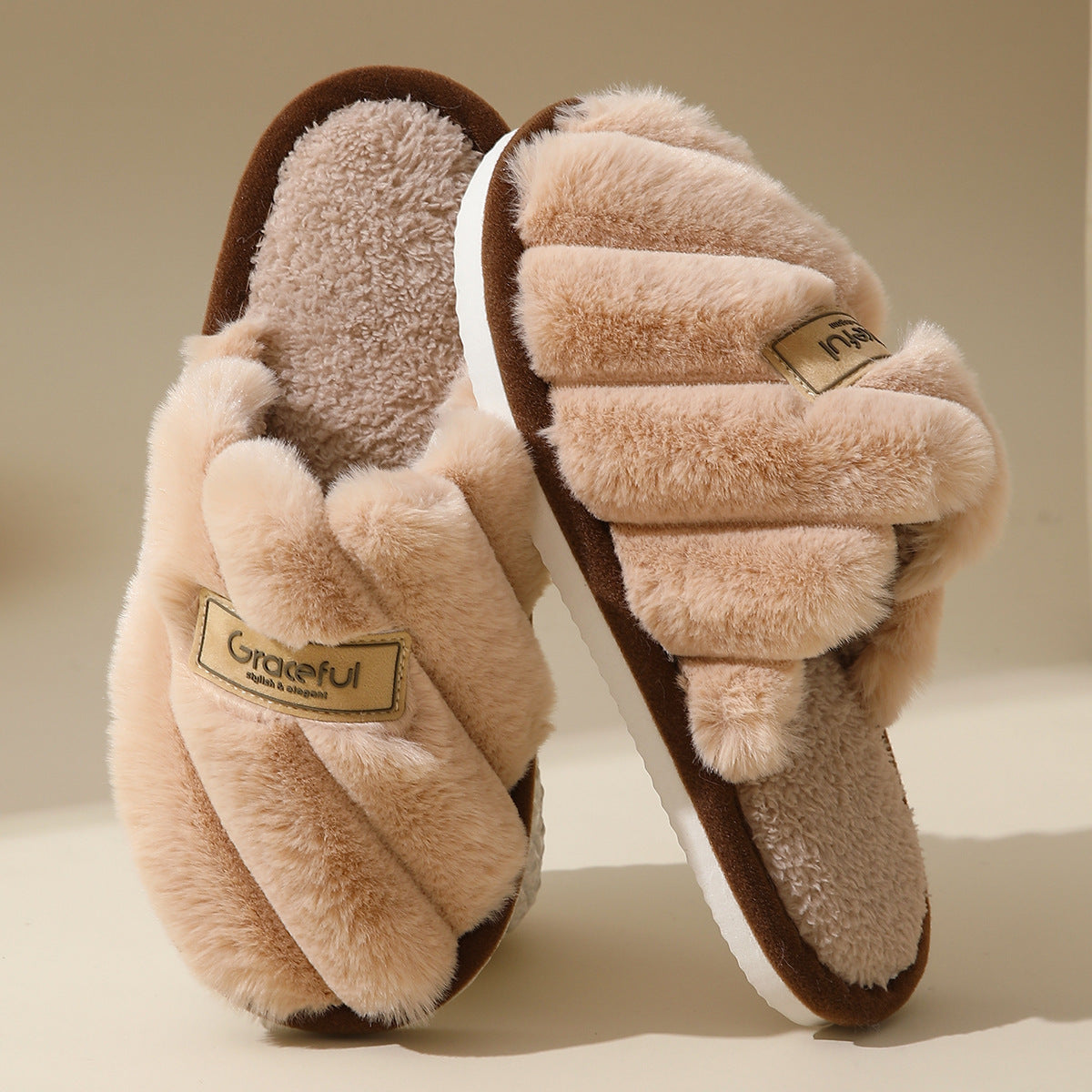 Chaussons d'intérieur antidérapants en coton