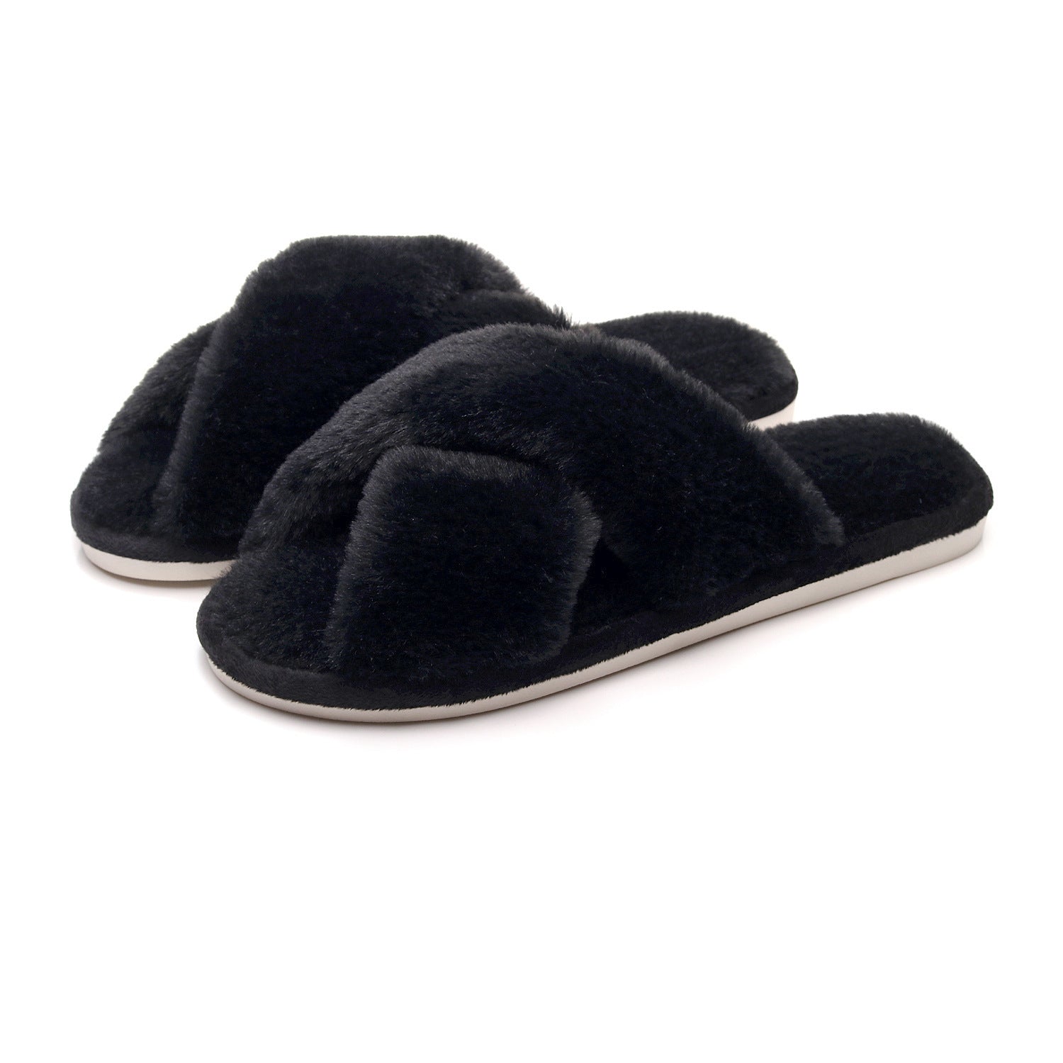 Chaussons en laine tissée croisée