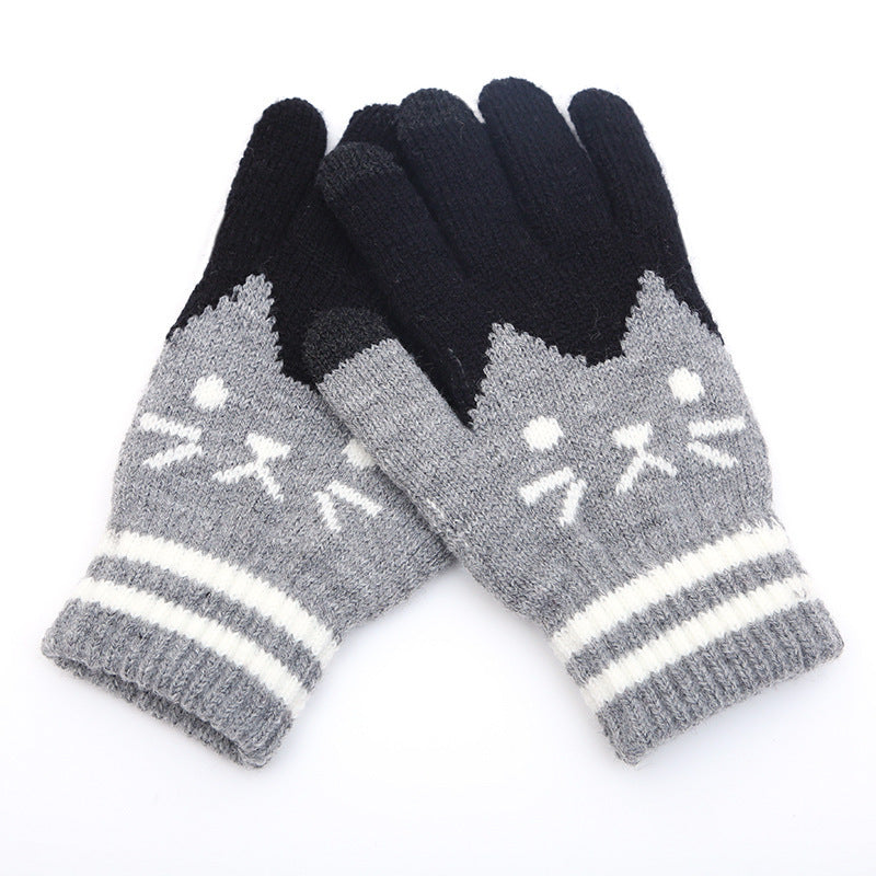Couple de gants tricotés pour écran tactile