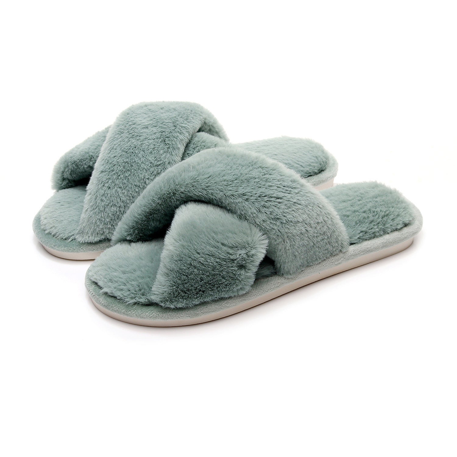 Chaussons en laine tissée croisée