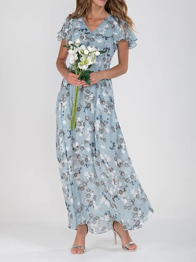 Robe à manches courtes à imprimé floral