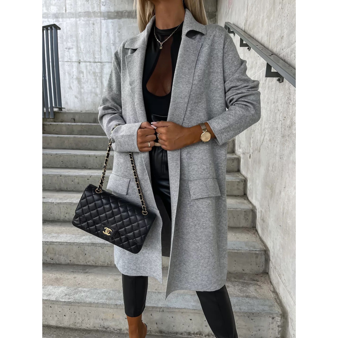 Manteau ample en laine fine