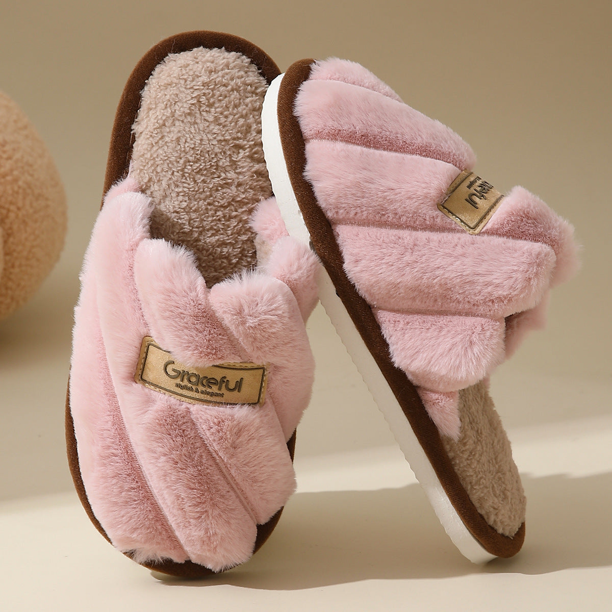 Chaussons d'intérieur antidérapants en coton