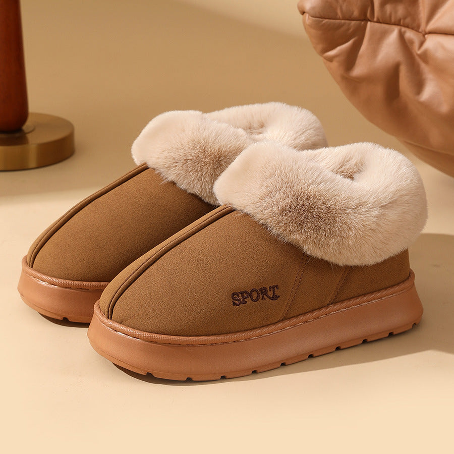 Chaussures en coton pelucheux, bottes de neige