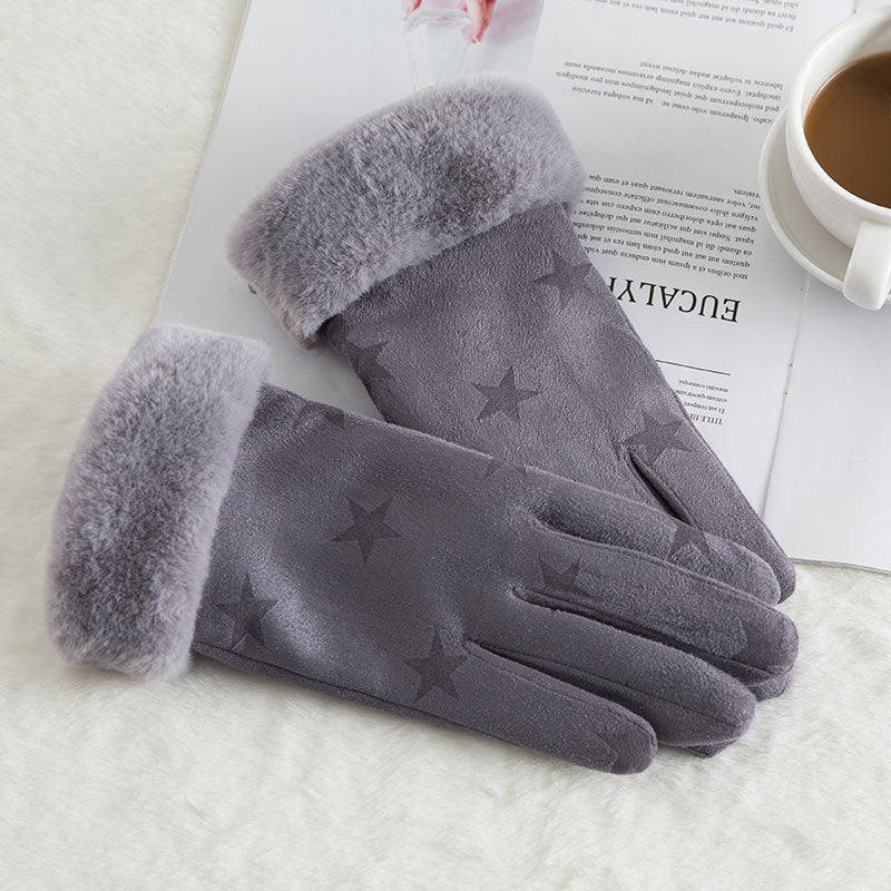 Gants chauds d'hiver en daim et laine