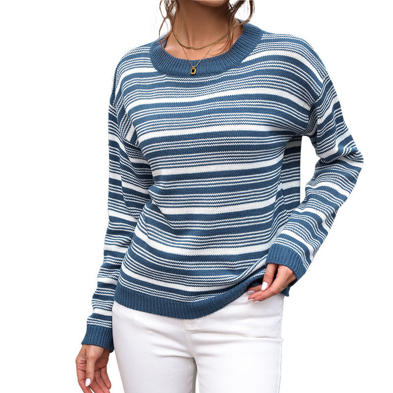 Pull rayé à manches longues