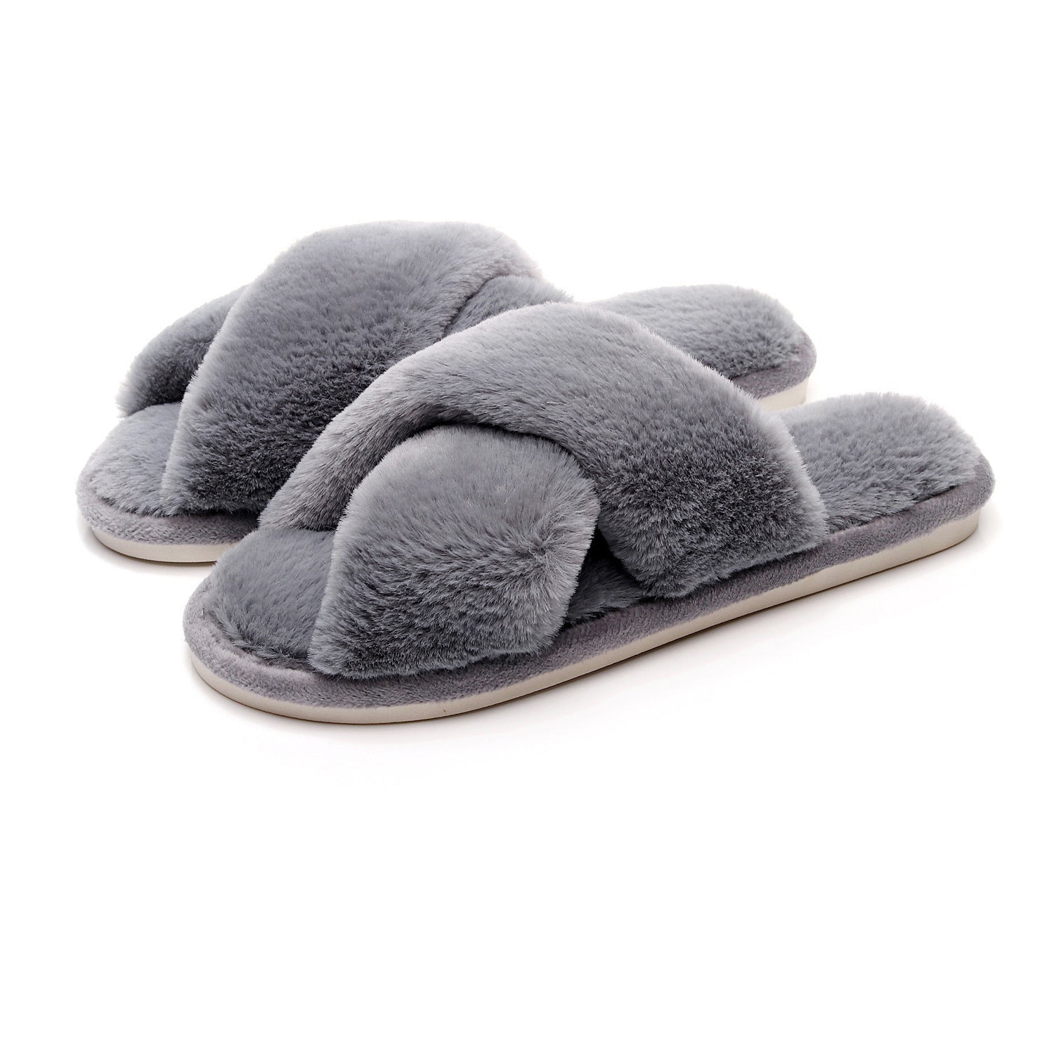 Chaussons en laine tissée croisée