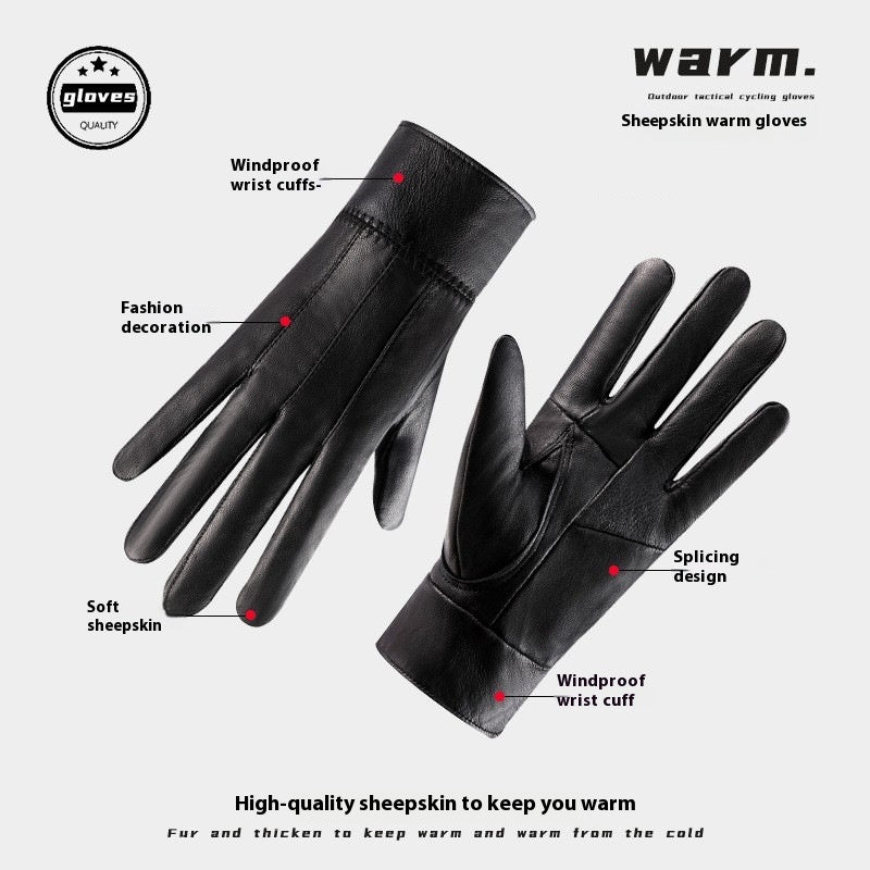 Gants en cuir véritable