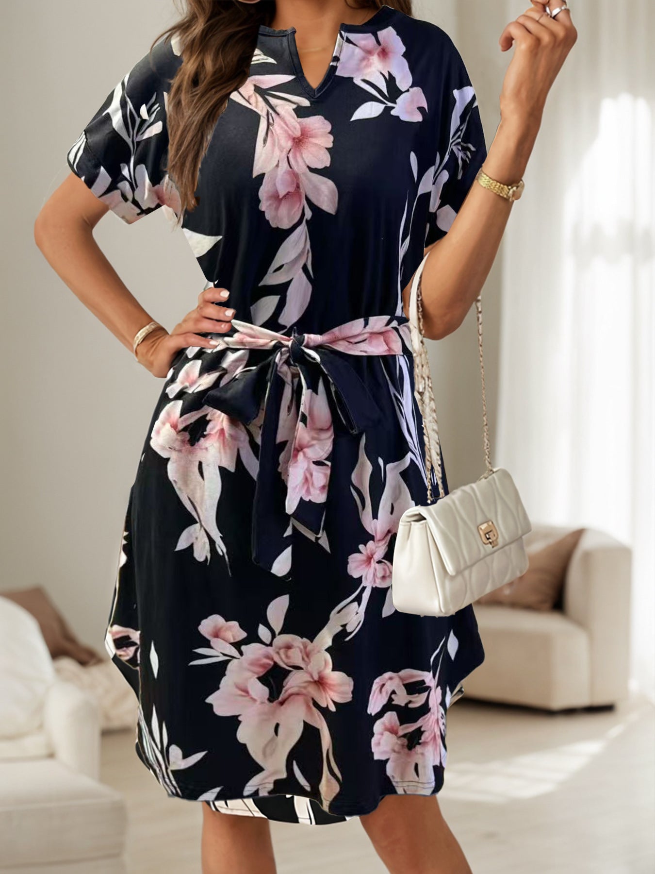V-neck Elegant Fashion Women's Clothing Dress
