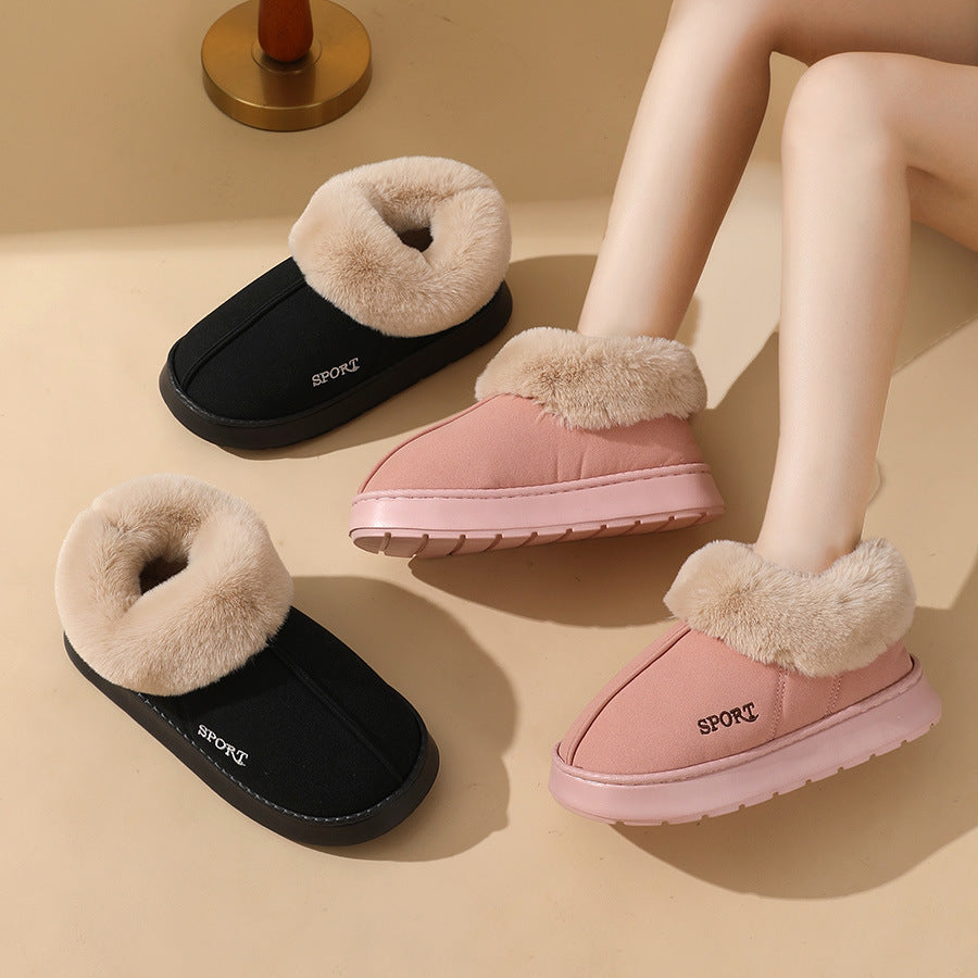 Chaussures en coton pelucheux, bottes de neige