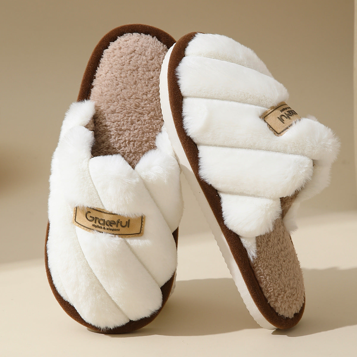 Chaussons d'intérieur antidérapants en coton