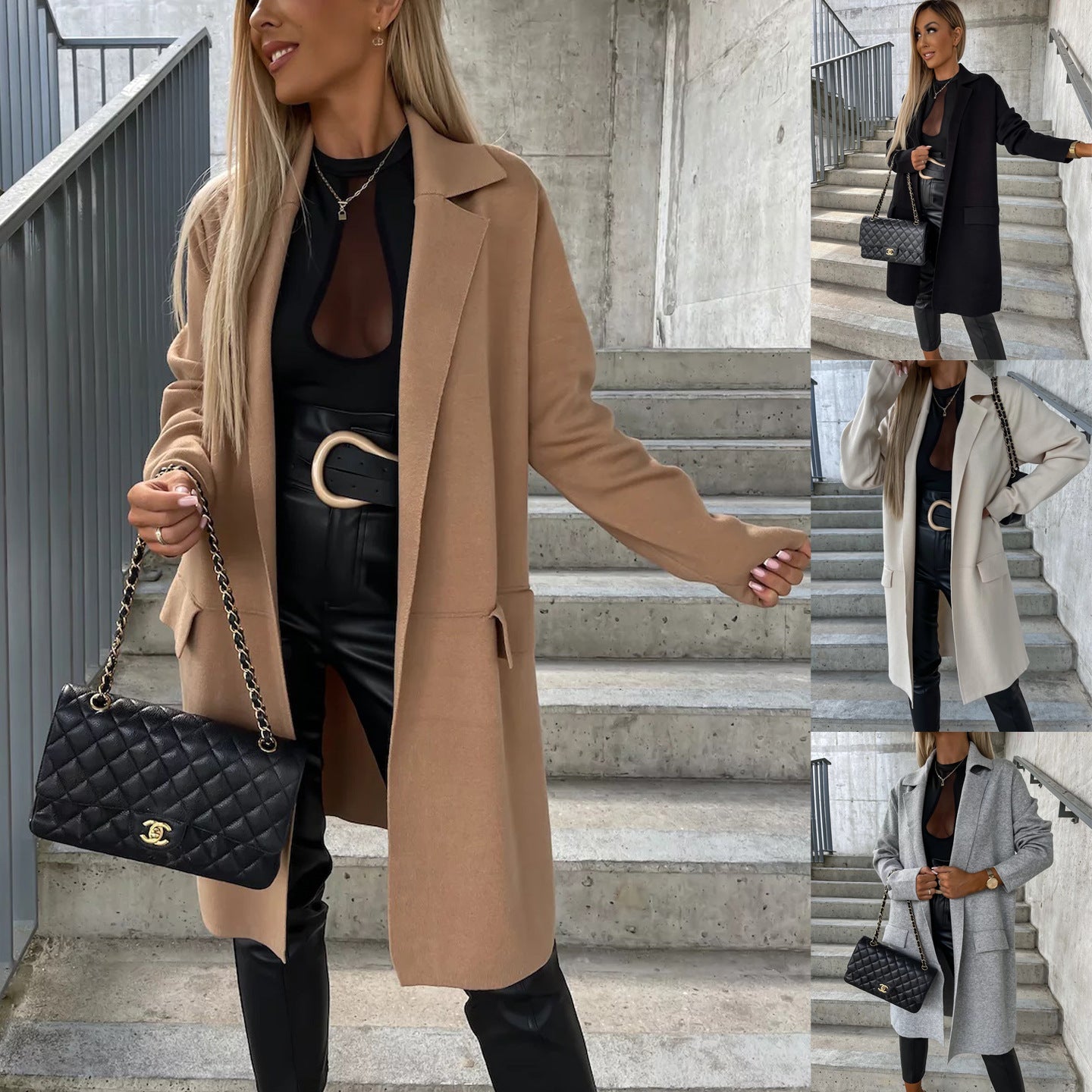 Manteau ample en laine fine