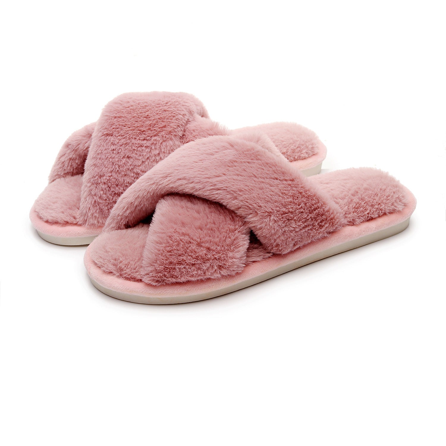 Chaussons en laine tissée croisée