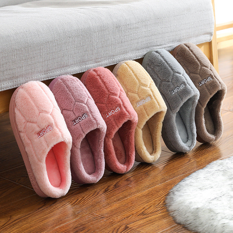 Chaussons unisexes confortables en peluche