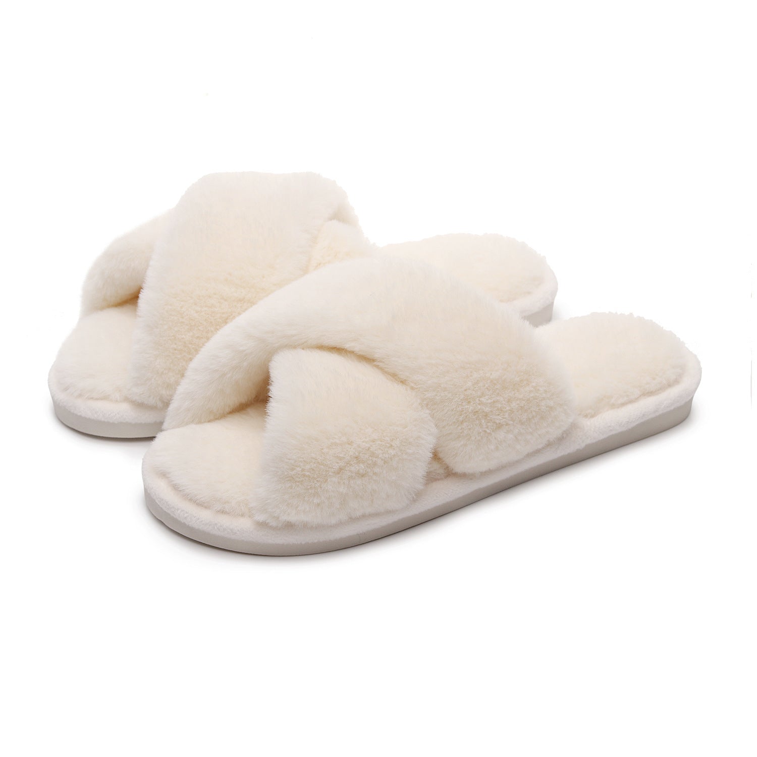 Chaussons en laine tissée croisée